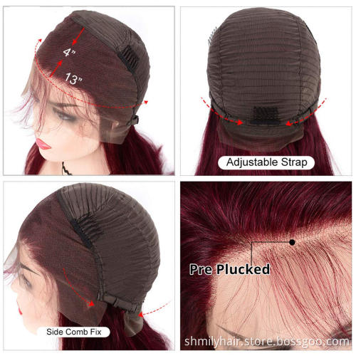Shmily Lace Front Human Hair Wigs For Black Women Cuticle Aligned Unprocessed Brazilian Hair Wig Full Transparent Lace Wig